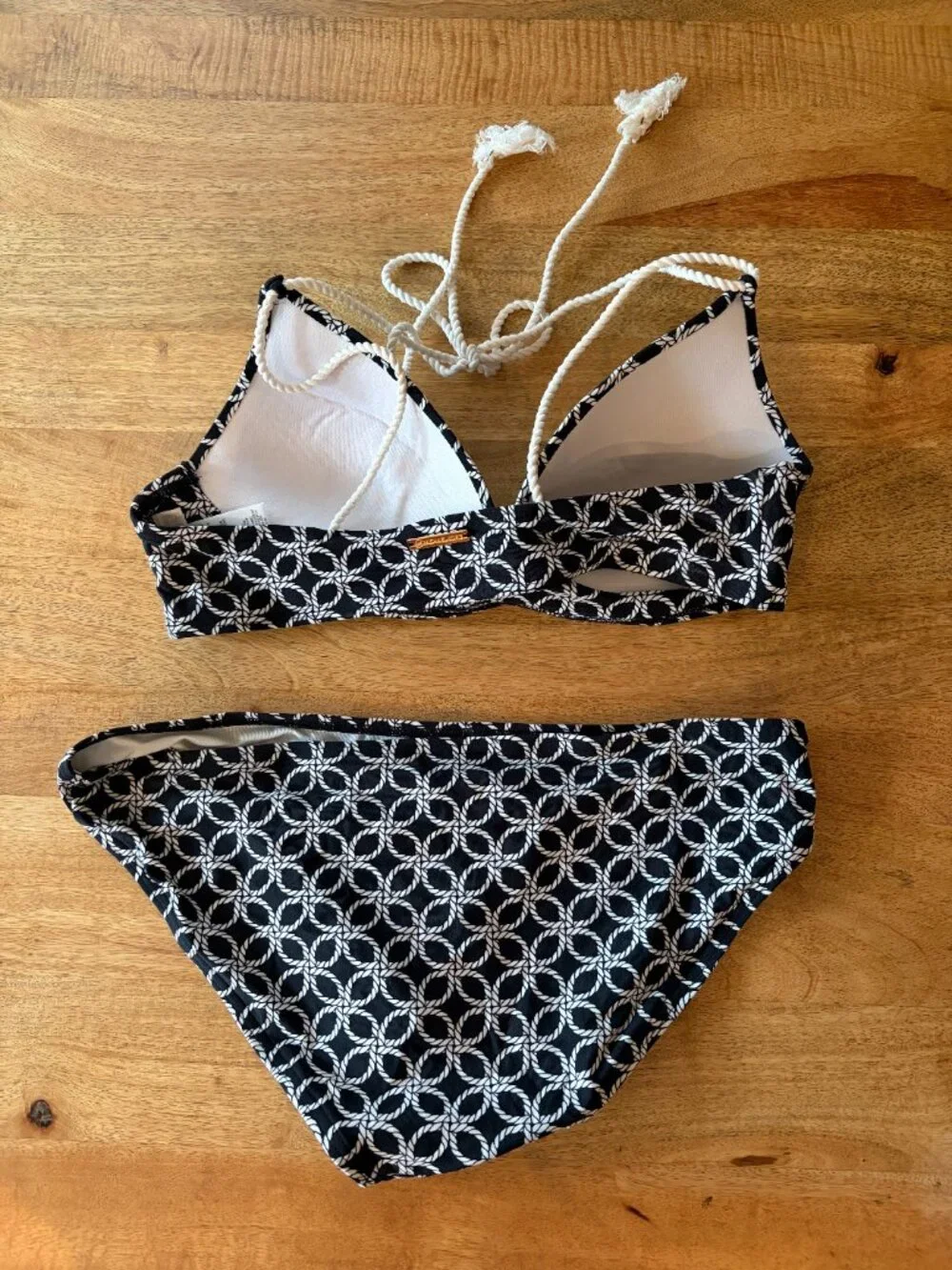 Michael Kors Nautical Print Rope Tie Bikini - Medium
